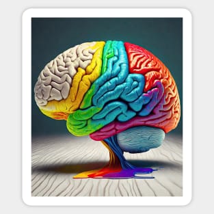 Multicolored brain Sticker